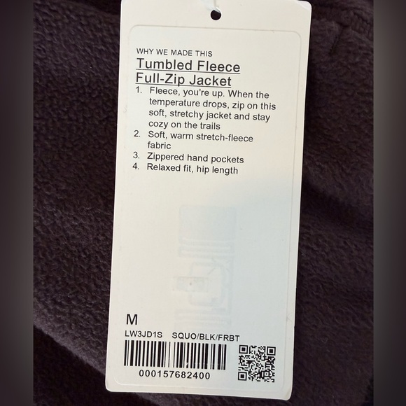 NWT lululemon Tumbled Fleece Full-
Zip Jacket in Sequoia brown / Black trim - M - Picture 9 of 10